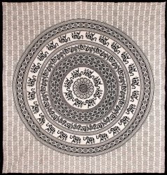 マルチクロス　円形　象さん　ナチュラル系〔208cm×228cm〕の商品写真