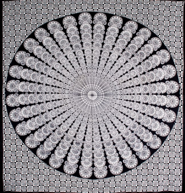 マルチクロス モノトーンマンダラ〔216cm×205cm〕の写真