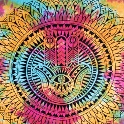 マルチクロス ハムサ タイダイホーリーカラー〔215cm×204cm〕 - サブ2