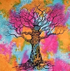 マルチクロス　生命の樹　タイダイホーリーカラー〔210cm×207cm〕の商品写真