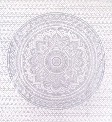 マルチクロス 　ホワイト＆シルバーラメマンダラ〔225cm×210cm〕の商品写真