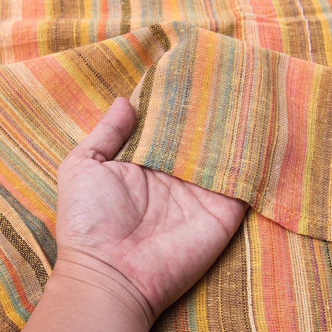 〔225cm×150cm〕柔らか手触りのイタワ織りマルチクロス - オレンジ 4 - 柔らかい手触りながらも強度を感じる厚みです。