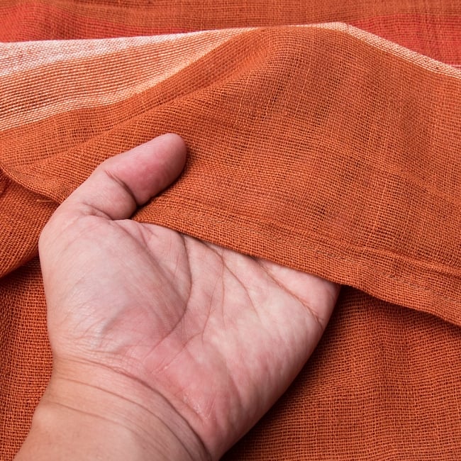 〔225cm×150cm〕柔らか手触りのイタワ織りマルチクロス - オレンジ 4 - 柔らかい手触りながらも強度を感じる厚みです。