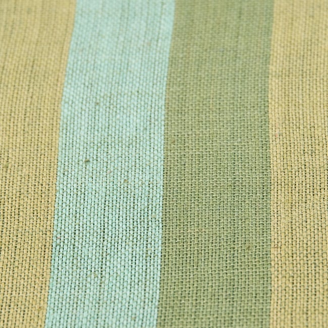 〔225cm×150cm〕柔らか手触りのイタワ織りマルチクロス - グリーン 3 - インド現地でつくられています。どこか素朴さを感じる素敵な生地です。
