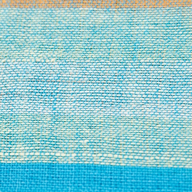 〔225cm×150cm〕柔らか手触りのイタワ織りマルチクロス - ブルー 3 - インド現地でつくられています。どこか素朴さを感じる素敵な生地です。