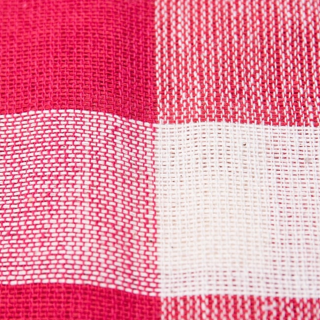 〔225cm×150cm〕柔らか手触りのイタワ織りマルチクロス - レッド 3 - インド現地でつくられています。どこか素朴さを感じる素敵な生地です。