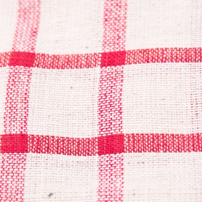 〔225cm×150cm〕柔らか手触りのイタワ織りマルチクロス - レッド 3 - インド現地でつくられています。どこか素朴さを感じる素敵な生地です。