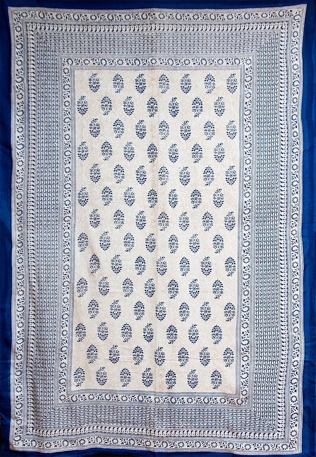 マルチクロス - ウッドブロックスタイル【約200cm x 136cm】 2 - No.1:青系の全体像です。