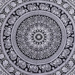 マルチクロス - モノトーンマンダラ〔約135cm×約198cm〕 - サブ4