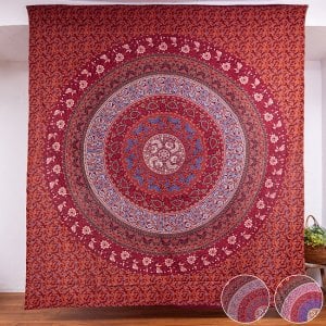 〔各色あり〕マルチクロス - マンダラ〔約202cm×約222cm〕