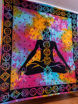 マルチクロス - 7チャクラ タイダイホーリーカラー〔約202cm×約218cm〕 - サブ2