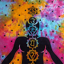 マルチクロス - 7チャクラ タイダイホーリーカラー〔約202cm×約218cm〕 - サブ4