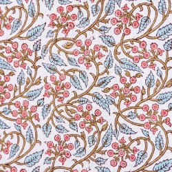 ジャイプル 職人手作り インド伝統の木版染め更紗マルチクロス〔約225cm×約155cm〕美しい色彩 ボタニカル テーブルクロス ベッドカバー ソファーカバー パーテーションなどへ(ID-BDCB-1472)