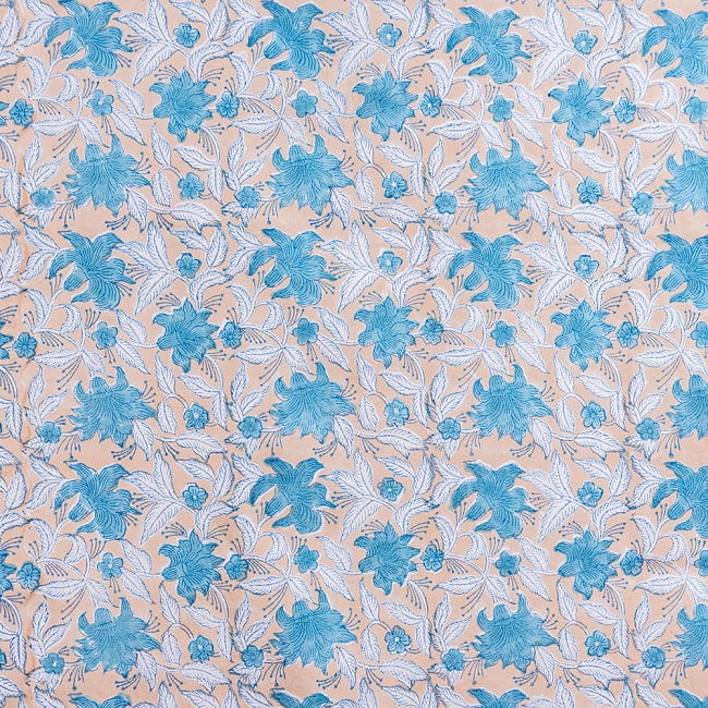 ジャイプル　職人手作り　インド伝統の木版染め更紗マルチクロス〔約225cm×約155cm〕美しい色彩　ボタニカル　テーブルクロス　ベッドカバー　ソファーカバー　パーテーションなどへの写真タペストリー,テーブルクロス,マルチクロス,ベッドシーツ,ベッドカバー,お部屋の装飾,ソファーカバー,マンダラ,曼荼羅,更紗,唐草,インド綿 布,バティック,パーテーション,ボタニカル,更紗