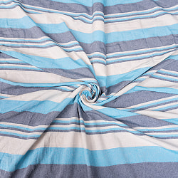 〔235cm×150cm〕カディコットン風マルチクロス - ストライプ柄 グリーン系 - サブ3