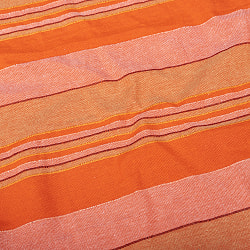 〔235cm×150cm〕カディコットン風マルチクロス - ストライプ柄 オレンジ系 - サブ2