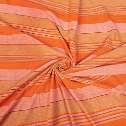 〔235cm×150cm〕カディコットン風マルチクロス - ストライプ柄 オレンジ系 - サブ3