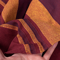 〔235cm×150cm〕カディコットン風マルチクロス - ストライプ柄 オータム系 - サブ5