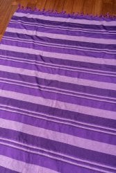 〔235cm×150cm〕カディコットン風マルチクロス - ストライプ柄 パープル系