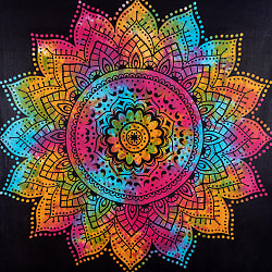 マルチクロス - マンダラ　ホーリーカラータイダイ染め〔約222cm×約205cm〕 - サブ4