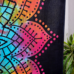 マルチクロス - マンダラ　ホーリーカラータイダイ染め〔約222cm×約205cm〕 - サブ5