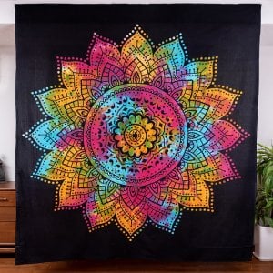 マルチクロス - マンダラ　ホーリーカラータイダイ染め〔約222cm×約205cm〕