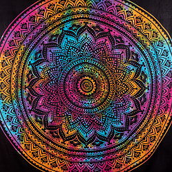 マルチクロス - マンダラ ホーリーカラータイダイ染め〔約223cm×約205cm〕 - サブ4