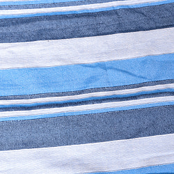 〔260cm×215cm〕カディコットン風マルチクロス - ストライプ柄 水色系 - サブ3