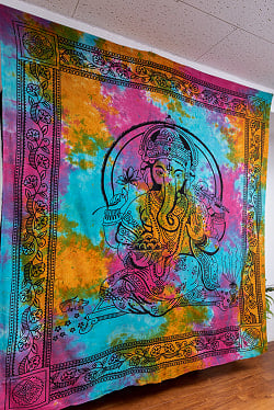 マルチクロス - ホーリーカラータイダイ　ガネーシャ〔201cm×220〕大きな布 - サブ2