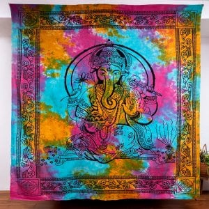 マルチクロス - ホーリーカラータイダイ　ガネーシャ〔201cm×220〕大きな布