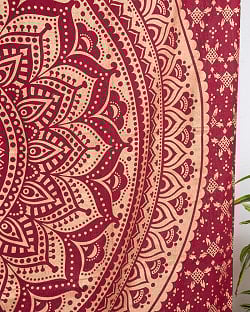 マルチクロス - えんじゴールドラメマンダラ〔135cm×204〕大きな布 - サブ5