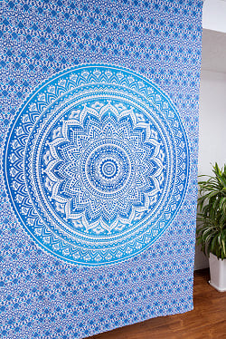 〔各色あり〕マルチクロス　グラデーションマンダラ〔130cm×212〕大きな布 - サブ2