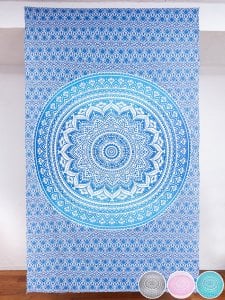 〔各色あり〕マルチクロス　グラデーションマンダラ〔130cm×212〕大きな布