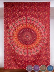 〔各色あり〕マルチクロス 更紗とマンダラ〔135cm×200〕大きな布