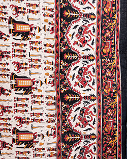 〔各色あり〕マルチクロス　ゾウ祭り〔136cm×198〕大きな布 - サブ5