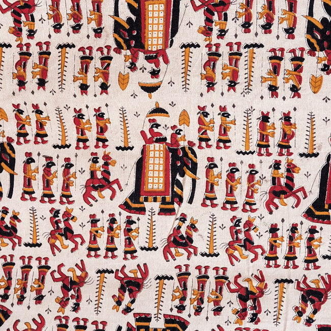 〔各色あり〕マルチクロス　ゾウ祭り〔136cm×198〕大きな布 6 - 雰囲気のある生地です