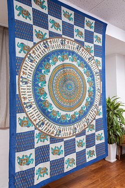 〔各色あり〕マルチクロス　象とマンダラ〔138cm×199〕大きな布 - サブ2