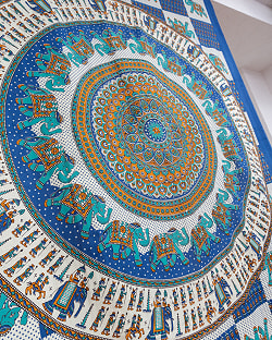 〔各色あり〕マルチクロス　象とマンダラ〔138cm×199〕大きな布 - サブ3