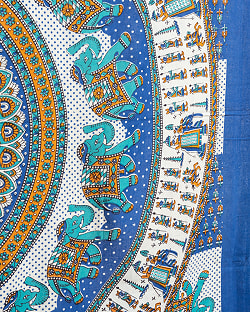 〔各色あり〕マルチクロス　象とマンダラ〔138cm×199〕大きな布 - サブ5