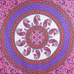 〔各色あり〕マルチクロス　更紗とマンダラペイズリー〔136cm×194〕大きな布 - サブ4