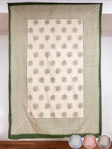 〔各色あり〕マルチクロス　更紗とツリー〔130cm×192〕大きな布