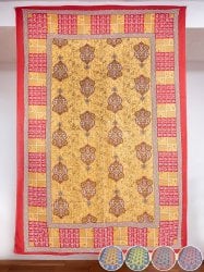 〔各色あり〕マルチクロス ろうけつ染め風 伝統模様〔135cm×192〕大きな布