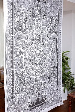 マルチクロス - モノトーン　ハムサ〔130cm×215〕大きな布 - サブ2