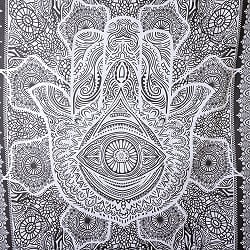 マルチクロス - モノトーン　ハムサ〔130cm×215〕大きな布 - サブ4