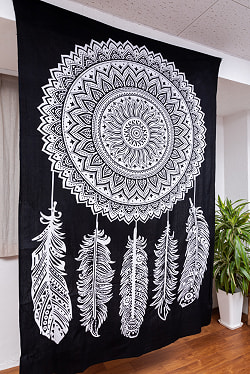 マルチクロス - モノトーン　ドリームキャッチャー〔137cm×200〕大きな布 - サブ2