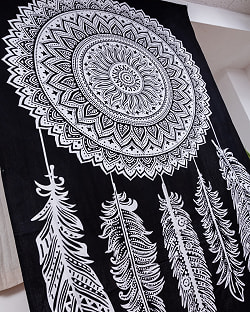 マルチクロス - モノトーン　ドリームキャッチャー〔137cm×200〕大きな布 - サブ3