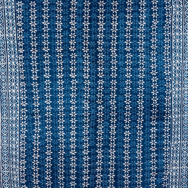 マルチクロス - 藍染め 小花模様〔147cm×220〕大きな布 4 - 拡大写真です