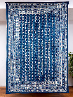マルチクロス - 藍染め　小花模様〔147cm×220〕大きな布の商品写真
