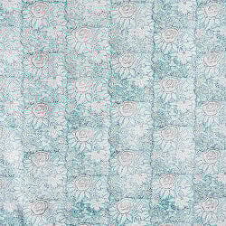 ジャイプル　職人手作り　インド伝統の木版染め更紗マルチクロス〔約225cm×約155cm〕美しい色彩　ボタニカル　テーブルクロス　ベッドカバー　ソファーカバー　パーテーションなどへ - サブ4