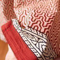 〔各色あり〕ナチュラルカラーのブロックプリントマルチクロス〔約180cm×約110cm〕 - サブ5